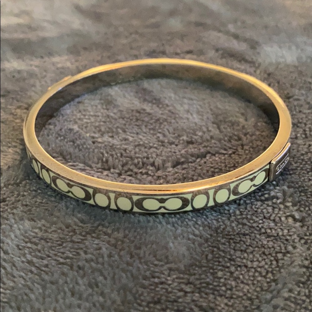 Coach white and silver bangle